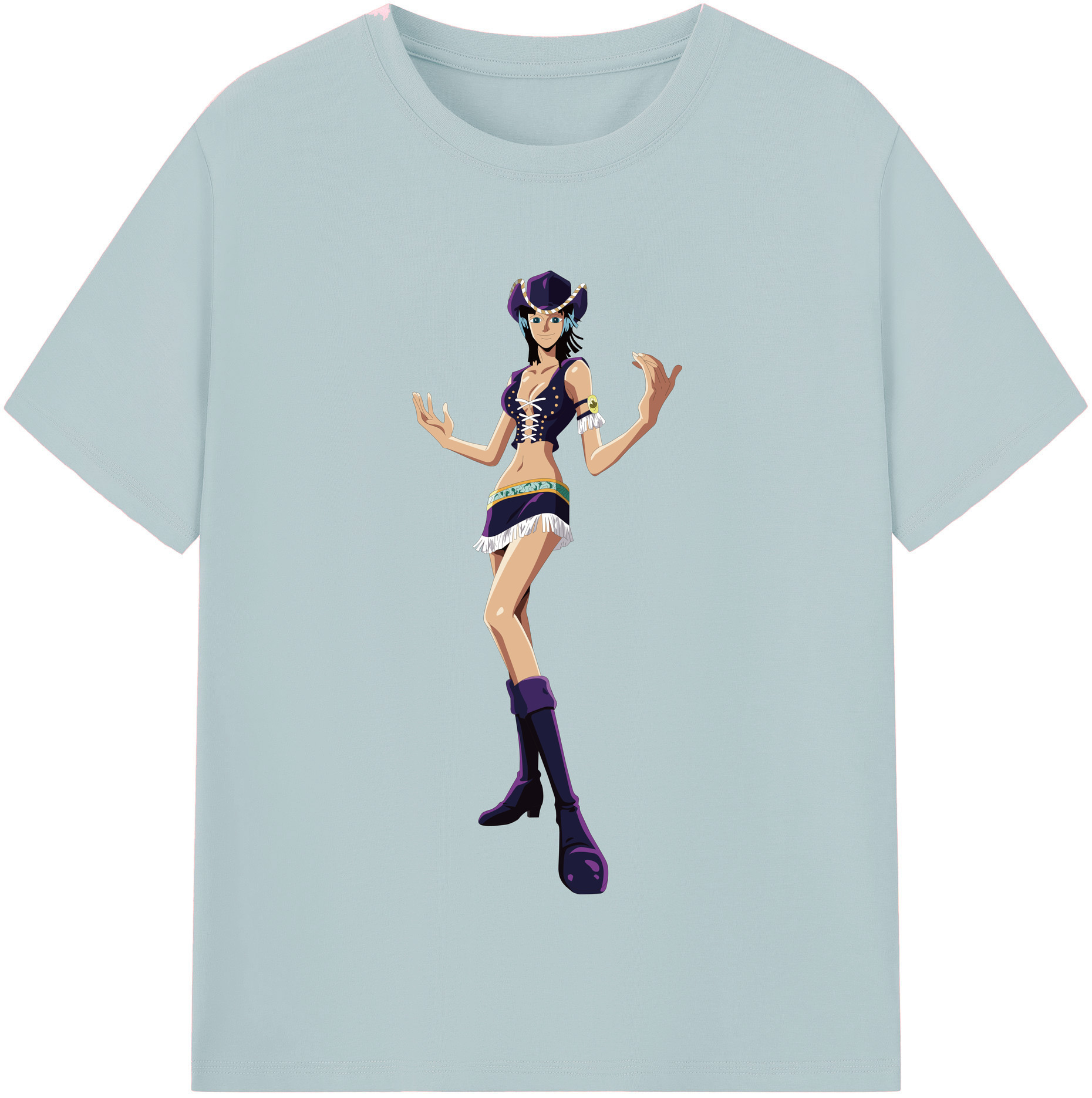 ワンピース ニコ・ロビン ONE PIECE Nico Robin 綿100％半袖Tシャツ（フロントプリント）